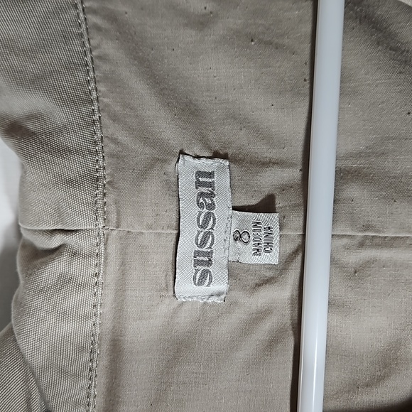 Sussan - Beige Canvas Utility Cargo Jacket with Hood - Size 8 - Picture 11 of 15